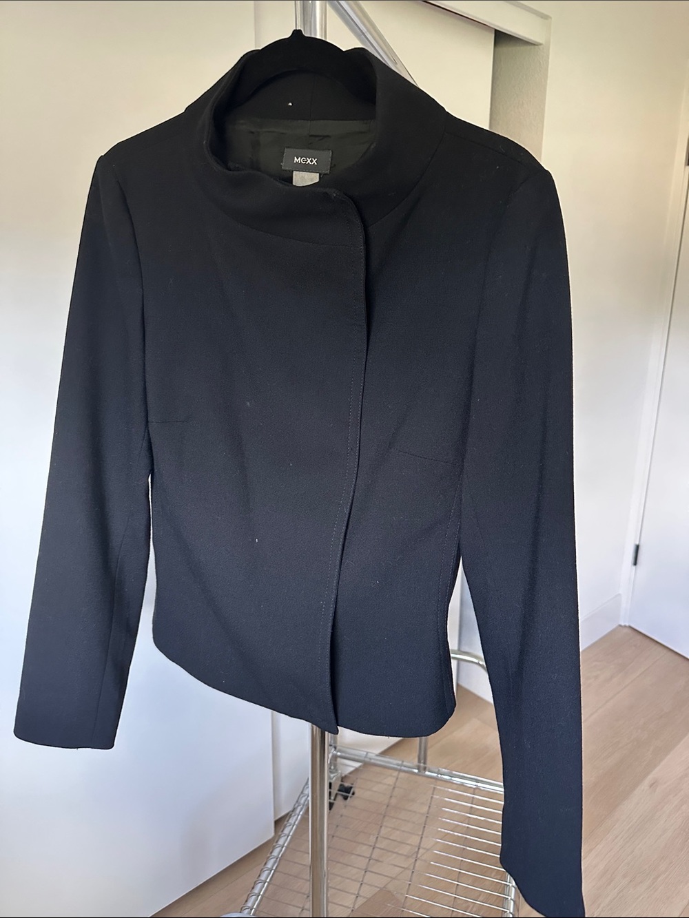 Mexx Black Stand-Neck Blazer Jacket